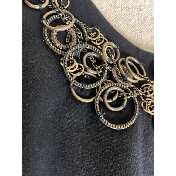 Laundry  Black Dress  Size 4  Sleeveless with Copper Detail Knee Length EUC - Picture 4 of 7